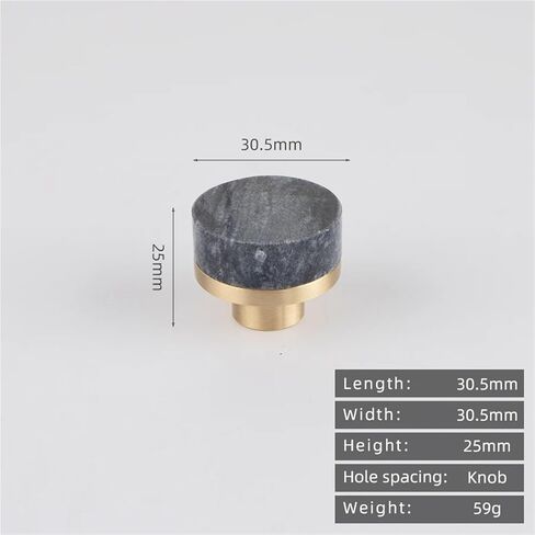 Brass Pull Handle Kitchen Cabinet Drawer Single Hole Green 1Pcs(2-Marble Black) in Saudi Arabia
