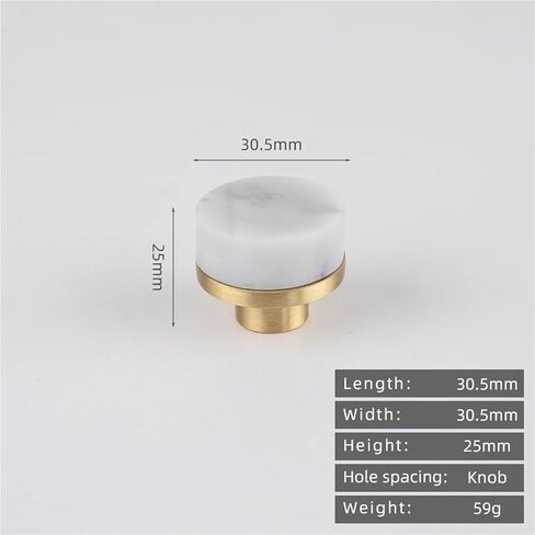 Brass Pull Handle Kitchen Cabinet Drawer Single Hole Green 1Pcs(2-Marble White) in Saudi Arabia