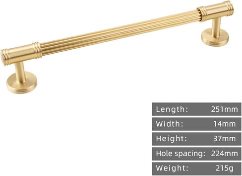 Solid Brass Gold Stripe Long Handle Kitchen Cabinet Pull Drawer T 1Pcs(13-8830-224) in Saudi Arabia