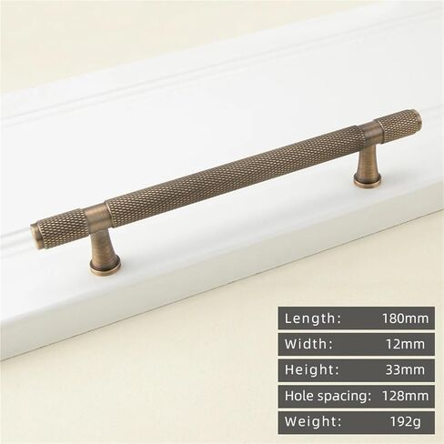 النحاس الماس نمط خزانة سحب T-بار تطول 380 مللي متر مقبض درج 1 قطعة (8822-128-Antique) in Kuwait