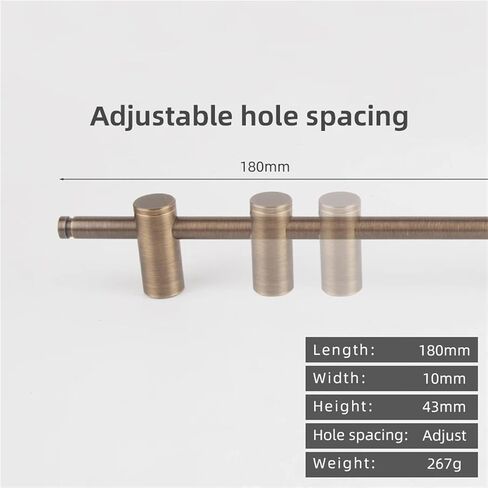 Solid Brass Long Handle Antique Cabinet Drawer Pull Adjustable Bathroom Towel Rack 1Pcs(Length-180mm-AB) in Saudi Arabia