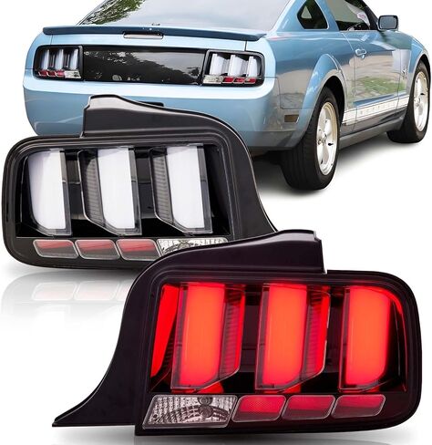 أضواء الذيل LED LED Assembly متوافقة مع Ford Mustang 2005 2006 2007 2008 2009 Light Light Brade Lamp ، Lens Smoked in Kuwait