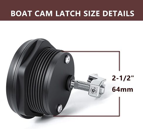 Boat Door Latch Fits 2-1/2" Hole Flush Mount Floor Latches,Marine Grade Black Nylon T-Handle Locking Latch,Boat Cam Latch in Saudi Arabia