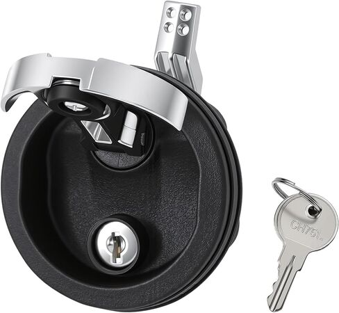 Boat Door Latch Fits 2-1/2" Hole Flush Mount Floor Latches,Marine Grade Black Nylon T-Handle Locking Latch,Boat Cam Latch in Saudi Arabia