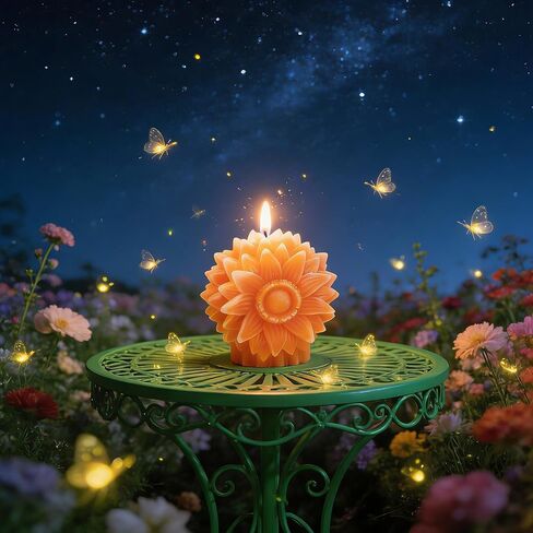Sunflower Shaped Scented Candle,130G Handmade Clusters Aesthetic Soy Wax Aroma Decorative Candle for Table Photo Prop Valentine's Day Wedding Birthday,Prefect for Meditation Stress in Saudi Arabia