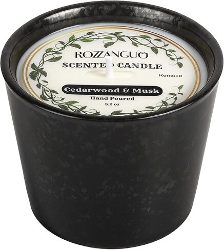 Luxury Textured Ceramic Jar Scented Candle | Non Toxic 100% Natural Coconut & Soy Wax Blend Cotton Wick | 5.2oz | Hand Poured Highly Scented Long - Lasting | Women & Men | (Olive Leaf & Oud) in Saudi Arabia