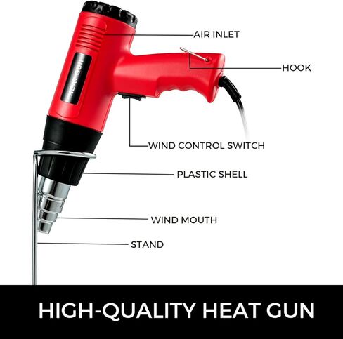 ماكينة تغليف يدوية بسدادة انكماش مقاس 18 بوصة مع مسدس هواء ساخن، ماكينة تعبئة حديد ممتازة حقيبة PVC أنظمة سدادة حرارية بلاستيكية in Kuwait