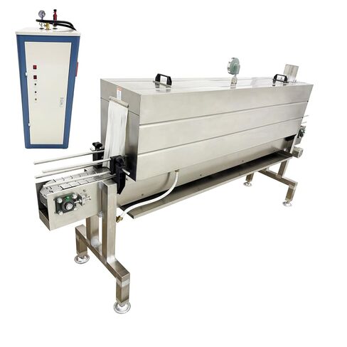 آلة تقليص الملصقات البخارية غرفة تسخين 5.6 قدم، 0-212 درجة فهرنهايت تحكم دقيق في درجة الحرارة لـ PVC/PP/POF/PE/ETC/PET مع مولد بخار 24 كيلو وات 220 فولت 3PH in Kuwait