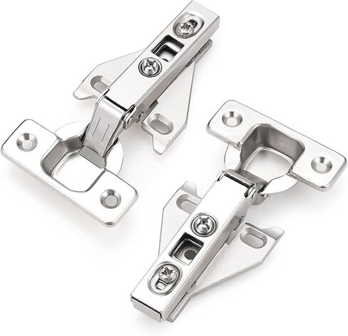 Probrico Soft Opening Kitchen Cabinet Hinges 2 Pairs (4 Pieces), Brushed Satin Nickel Face Frame Mounting Concealed Hinges for Kitchen Cupboard Hardware, with Mounting Screws in Kuwait