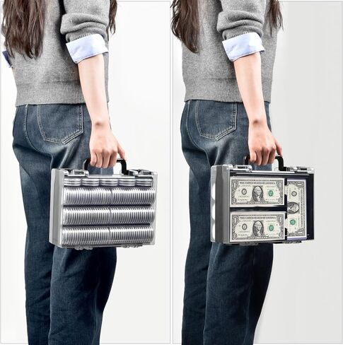 كبسولات حامل العملات المعدنية من FULLCASE مقاس 46 مم مع 6 أحجام من الفوم (141 قطعة)، وأكمام للعملات الورقية الصلبة (20 قطعة)، وأكمام ناعمة بالدولار (200 قطعة) صندوق منظم للتخزين (أبيض) in Kuwait