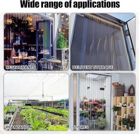 ستارة الباب الناعمة البلاستيكية الشفافة لتكييف الهواء | شرائط أبواب الفريزر البلاستيكية العازلة | ستارة باب PVC ناعمة وشفافة (عرض 135 × ارتفاع 220 سم / 53.15 × 86.61 بوصة) in Kuwait