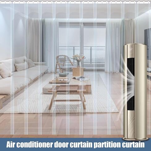 ستارة شريطية شفافة من مادة PVC للمداخل - ستارة باب بلاستيكية ناعمة عازلة للحرارة لمحلات السوبر ماركت والجراجات والمستودعات والحظائر (W225xH220cm/88.58x86.61in) in Kuwait