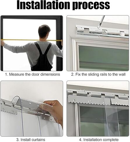 ستارة شريطية شفافة من مادة PVC للمداخل - ستارة باب بلاستيكية ناعمة عازلة للحرارة لمحلات السوبر ماركت والجراجات والمستودعات والحظائر (W225xH220cm/88.58x86.61in) in Kuwait