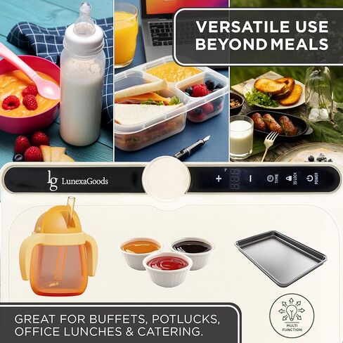 Food Warming Mat, 9-Temperature Electric Heating Tray with Timer & Safety Lock, Silicone Roll-Up Buffet Warmer for Countertop, Parties, Home & Travel (Dark Grey) in Saudi Arabia