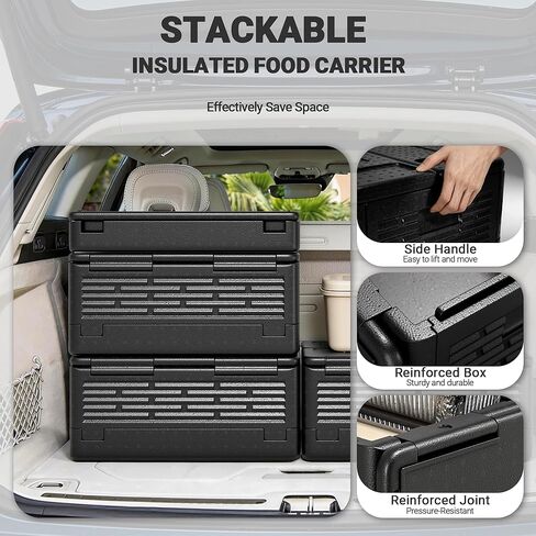 42QT EPP Insulated Catering Hot Box, Top Load Collapsible Food Pan Carrier with 2 Reusable Ice Packs, Holds Full & Half-Size 8″ Deep Pans, Portable with Handles, for Outdoor, BBQ, Buffet in Saudi Arabia