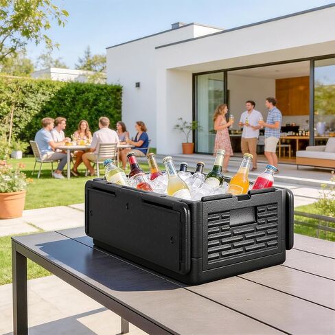 42QT EPP Insulated Catering Hot Box, Top Load Collapsible Food Pan Carrier with 2 Reusable Ice Packs, Holds Full & Half-Size 8″ Deep Pans, Portable with Handles, for Outdoor, BBQ, Buffet in Saudi Arabia