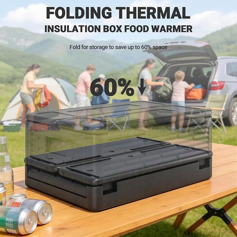 42QT EPP Insulated Catering Hot Box, Top Load Collapsible Food Pan Carrier with 2 Reusable Ice Packs, Holds Full & Half-Size 8″ Deep Pans, Portable with Handles, for Outdoor, BBQ, Buffet in Saudi Arabia