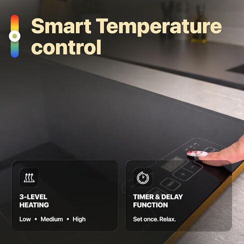 Electric Warming Tray for Food, 40"x14" Extra Large Buffet Food Warmer, 3 Heat Levels, Timer & Delay Start, Auto Shut-Off, Glass Top Warming Plate for Home, Kitchen & Daily Use in Saudi Arabia
