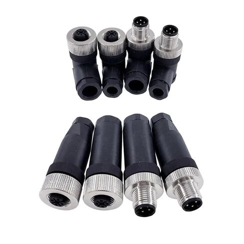 M12 Sensor Connector 4pin 5pin M12-8 Male&Female Screw Threaded Coupling A Code Connectors 1Pcs(Straight Female PG7,5P) in Saudi Arabia