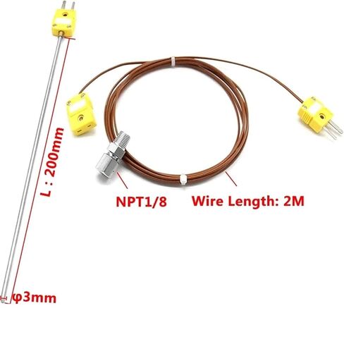 K-نوع الحرارية 0-1100 ℃ NPT1/8 برغي الموضوع مع 2 متر سلك الرصاص استشعار درجة الحرارة 1 قطعة in Saudi Arabia