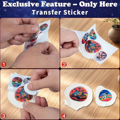 Awsoo Glow in The Dark Rock & Shell Painting Kit Arts and Crafts for Kids Ages 6-12, Kids Craft Paint Kit, Art Supplies Toy, Creative Painting Kits, Christmas Toy Gifts for Boys Girls in Saudi Arabia