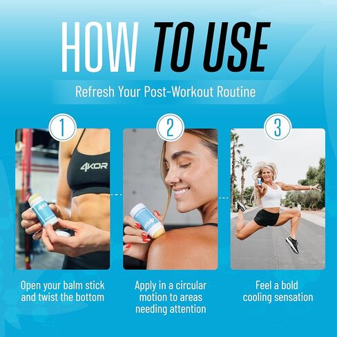 عصا بلسم القنب 4KOR - بلسم موضعي للبشرة مع إحساس بالتبريد والدفء | قابل للحمل وغير دهني | 1 أوقية in Kuwait