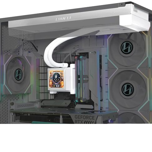 Lian Li Hydroshift 360 AIO - 3 مراوح ARGB مثبتة مسبقًا - مسار سائل تبريد مثبت على الجانب - شاشة LCD مقاس 2.88 بوصة - دقة 480 × 480 - لقطات شاشة ملتقطة أو مقاطع فيديو مسجلة - أبيض (HSLCD36RW) in Kuwait