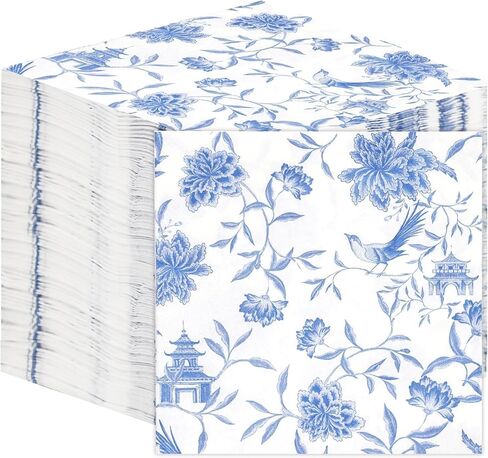 Table Kind 100 x Soft Recycled Floral Napkins Wildflower Soft Paper Napkins Pretty Wild Flower Serviettes for Spring Eco Friendly, Everyday & Compostable Weddings, Tea Party, Birthday Natural Kraft in Saudi Arabia