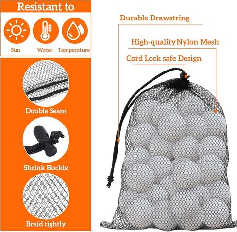 4 Pack 2 Sizes Golf Ball Bags Mesh Drawstring Bag Nylon Golf Ball Storage Bag Pouch Sports Equipment Organizer Sack for Collecting Half Balls Tennis Beach Travel Accessories in Saudi Arabia