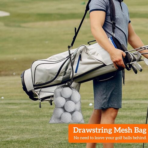 4 Pack 2 Sizes Golf Ball Bags Mesh Drawstring Bag Nylon Golf Ball Storage Bag Pouch Sports Equipment Organizer Sack for Collecting Half Balls Tennis Beach Travel Accessories in Saudi Arabia