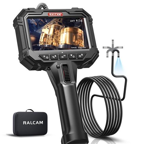 10FT Two-Way Articulating Borescope with 5" HD Screen, Industrial Endoscope Camera with Light, 0.33in Slim Probe Video Inspection for Automotive Engine, HVAC, Mechanics, Wall in Kuwait