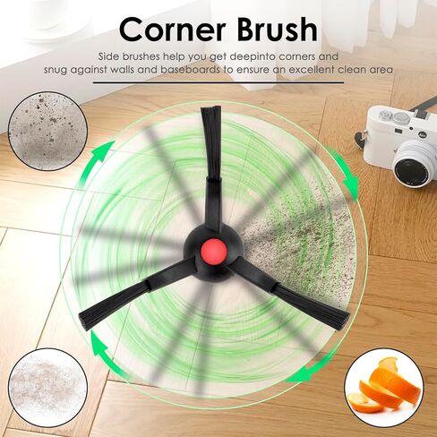 (8 عبوات) فرش جانبية Omni S1 Pro لمكنسة Eufy Omni S1 Pro/ E25/ E28/ C28/ E35 الروبوتية، مجموعة فرش جانبية بديلة، فرش كنس الحواف، مجموعة ملحقات فرشاة الزوايا، فرش ملحقات المكنسة الكهربائية in Kuwait