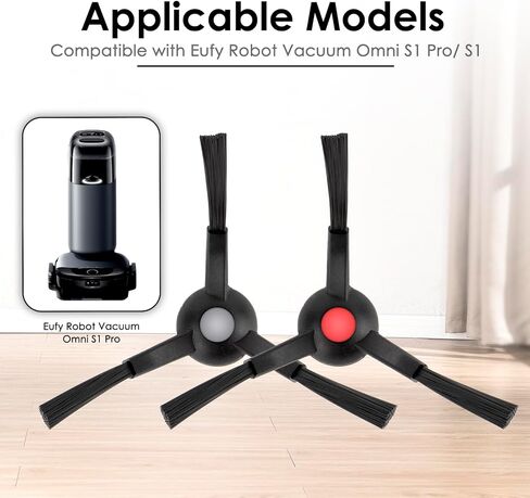 (8 عبوات) فرش جانبية Omni S1 Pro لمكنسة Eufy Omni S1 Pro/ E25/ E28/ C28/ E35 الروبوتية، مجموعة فرش جانبية بديلة، فرش كنس الحواف، مجموعة ملحقات فرشاة الزوايا، فرش ملحقات المكنسة الكهربائية in Kuwait