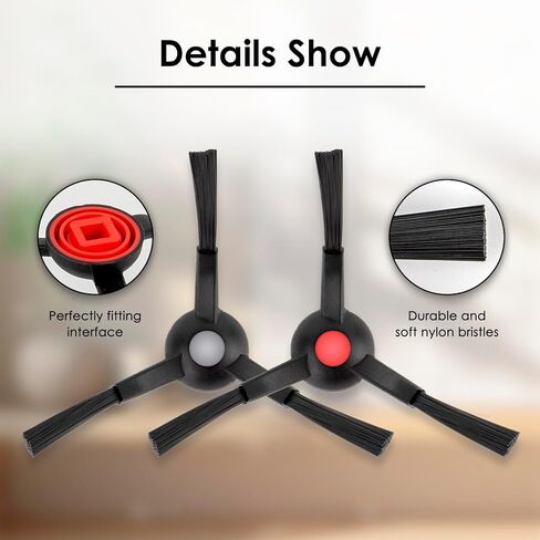 (8 عبوات) فرش جانبية Omni S1 Pro لمكنسة Eufy Omni S1 Pro/ E25/ E28/ C28/ E35 الروبوتية، مجموعة فرش جانبية بديلة، فرش كنس الحواف، مجموعة ملحقات فرشاة الزوايا، فرش ملحقات المكنسة الكهربائية in Kuwait