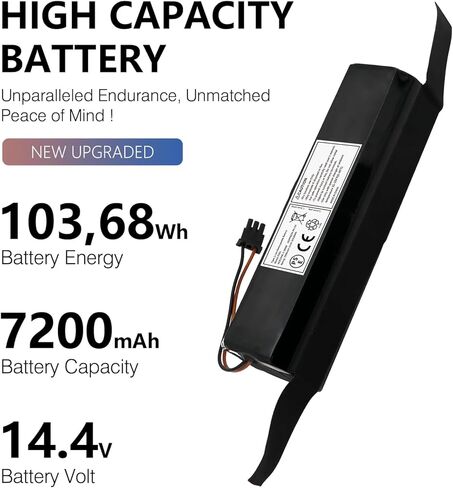 Upgraded 7200mAh Battery for RoboVac X8 Series (X8, X8 Hybrid, X8 Pro) - Upgraded 14.4V Li-ion Replacement - Longer Runtime - Compatible with Original Charger in Kuwait