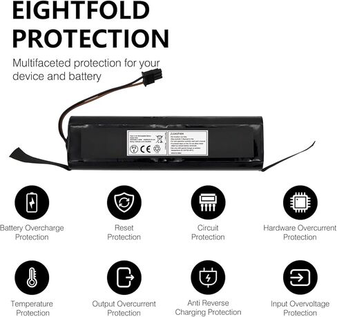 Upgraded 7200mAh Battery for RoboVac X8 Series (X8, X8 Hybrid, X8 Pro) - Upgraded 14.4V Li-ion Replacement - Longer Runtime - Compatible with Original Charger in Kuwait