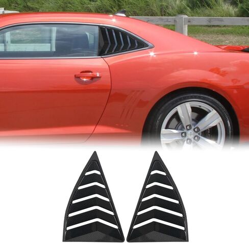 Kurtz Rear Side Window Louvers for Chevy Camaro 2016-2018 2019 2020 2021 2022 2023 2024 Triangular Window Glass Blinds Air Vent Scoop Shades Cover Blinds Trim Sport Accessories ABS Carbon Fiber 2PCS in Saudi Arabia
