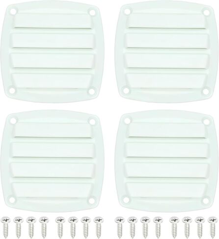 Nylon Louvered Thru Vent,Plastic White Flush Marine Boat Vent,Free Stainless Steel Screws(4 Pcs) in Kuwait