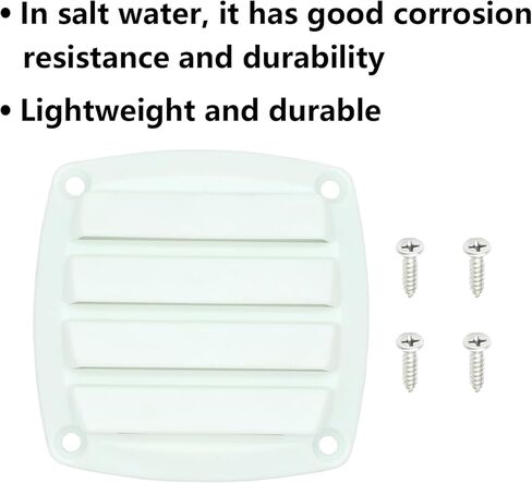 Nylon Louvered Thru Vent,Plastic White Flush Marine Boat Vent,Free Stainless Steel Screws(4 Pcs) in Kuwait