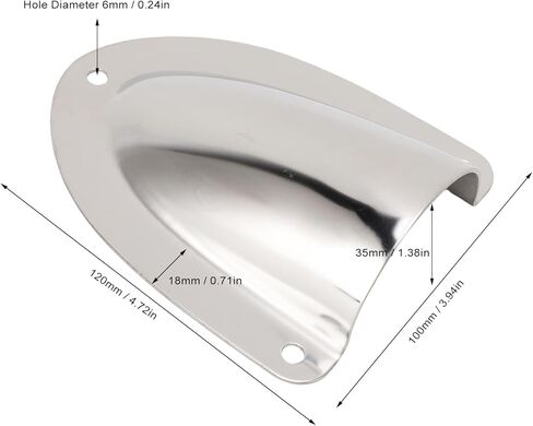 غطاء تنفيس أراموكس مارين صدفي، غطاء كابل سلك من الفولاذ المقاوم للصدأ للقوارب، 4.72 × 3.94 × 1.38 بوصة in Kuwait