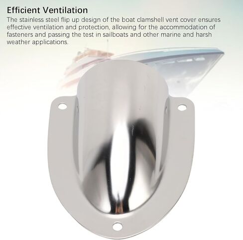 غطاء تنفيس أراموكس مارين صدفي، غطاء كابل سلك من الفولاذ المقاوم للصدأ للقوارب، 4.72 × 3.94 × 1.38 بوصة in Kuwait