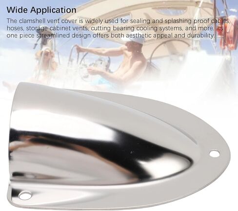 غطاء تنفيس أراموكس مارين صدفي، غطاء كابل سلك من الفولاذ المقاوم للصدأ للقوارب، 4.72 × 3.94 × 1.38 بوصة in Kuwait