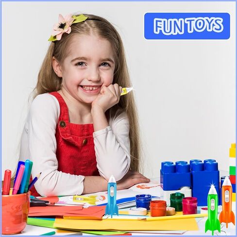 36 Pieces Mini Rocket Flashlight Keychain 4 Colors Kids Rocket Led Flashlight for Astronaut Themed Outer Space Party Favors Birthday Party in Saudi Arabia