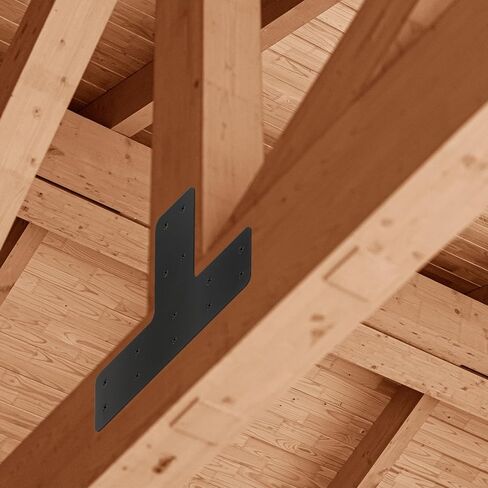 8 Pcs T Post Timber Brackets,Post to Beam Connector for Wood，Durable Steel Material Bracket, Versatile Connectivity（Black） 12*8 Inch in Saudi Arabia