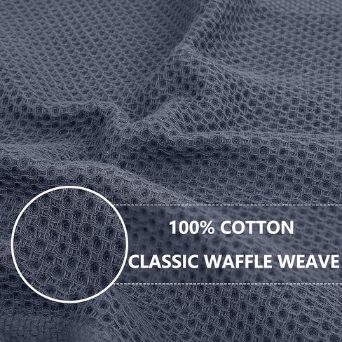Homaxy 100% Cotton Waffle Weave Kitchen Dish Cloths, 4-Pack Ultra Soft Absorbent Dish Towels, Quick Drying Dish Rags, 12 x 12 Inches, Dark Grey in Saudi Arabia