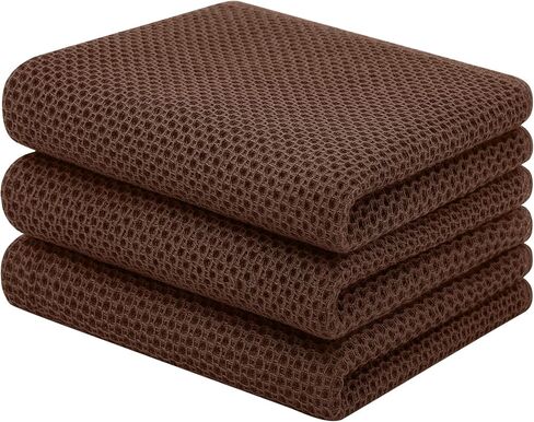 Homaxy 100% Cotton Waffle Weave Kitchen Dish Cloths, 4-Pack Ultra Soft Absorbent Dish Towels, Quick Drying Dish Rags, 12 x 12 Inches, Dark Grey in Saudi Arabia