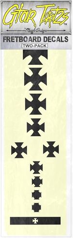 Iron Cross Maltease Cross Sticker Decal Inlay up to 24 Fret - 2 Pack - Black in Saudi Arabia