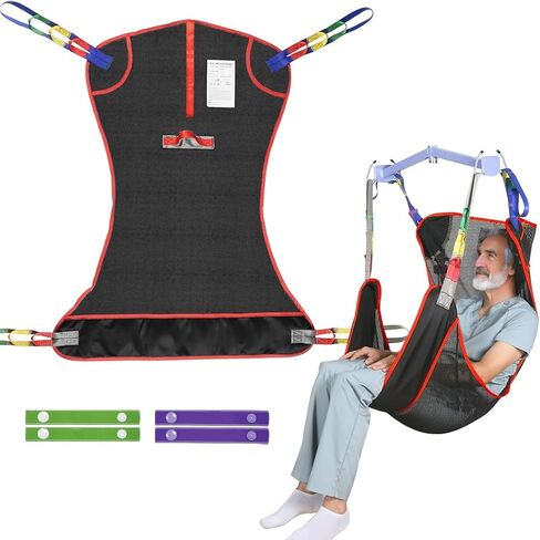 Universal Full Body Patient Lift Sling, Patient Lift Medical Sling for Bed Positioning and Bathing Assist Aids,Transfer Sling for Elderly,Disabled,Bedridden(Purple Gray,Large) in Saudi Arabia
