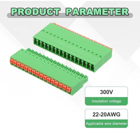 MECCANIXITY 3.5mm 0.14" Pitch Spring PCB Terminal Block Connector 16 Pin Male Female Pluggable Quick PCB Wiring Terminals for 22-16AWG Cable Mechanical Equipment, Green in Saudi Arabia