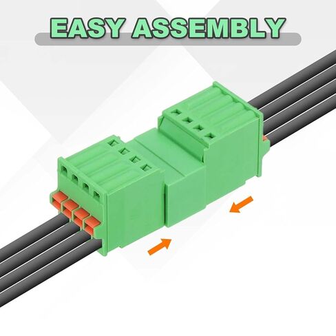 MECCANIXITY 3.5mm 0.14" Pitch Spring PCB Terminal Block Connector 16 Pin Male Female Pluggable Quick PCB Wiring Terminals for 22-16AWG Cable Mechanical Equipment, Green in Saudi Arabia